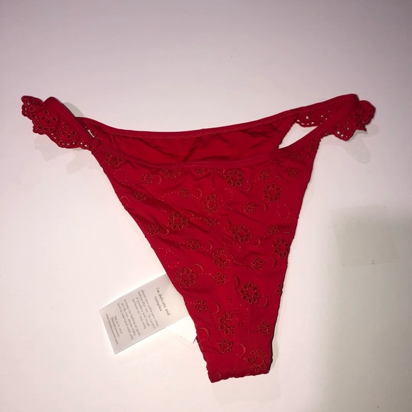 NWT Cherry red Bond-eye Australia eyelet constructed bikini bottom - Picture 6 of 6